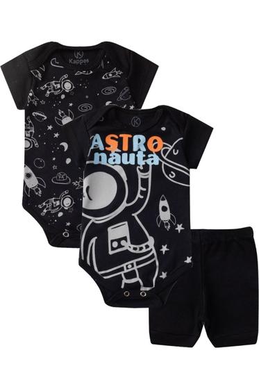 Imagem de KIT Body Curto 3 Peças - Astronauta - Preto