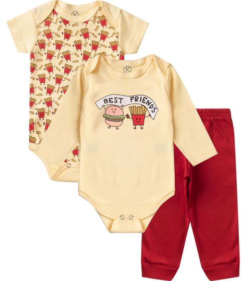 Imagem de Kit Body Infantil 3 Peças Kappes Amarelo