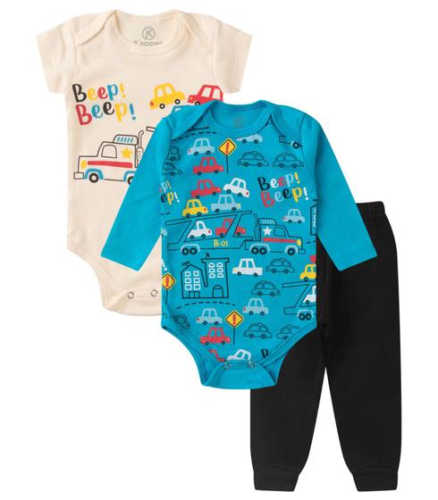 Imagem de Kit Body Infantil Longo 3 Peças Kappes Azul