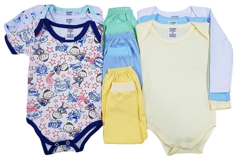 Kit Body Mijão Roupa De Bebê Recém Nascido 9 Peças - Batutinhas Baby ...