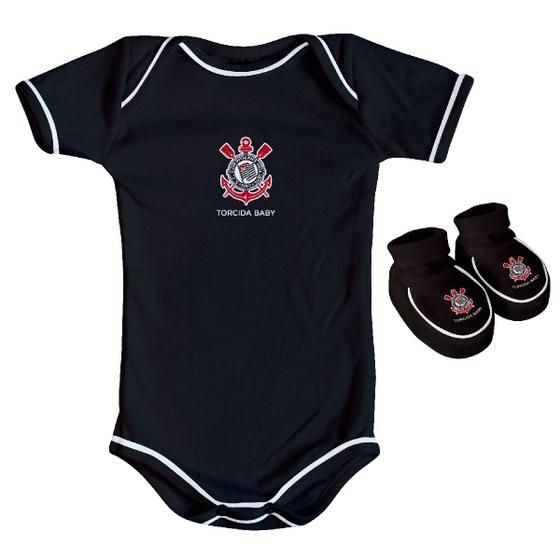 Imagem de Kit Body + Pantufa Corinthians Torcida Baby - Infantil