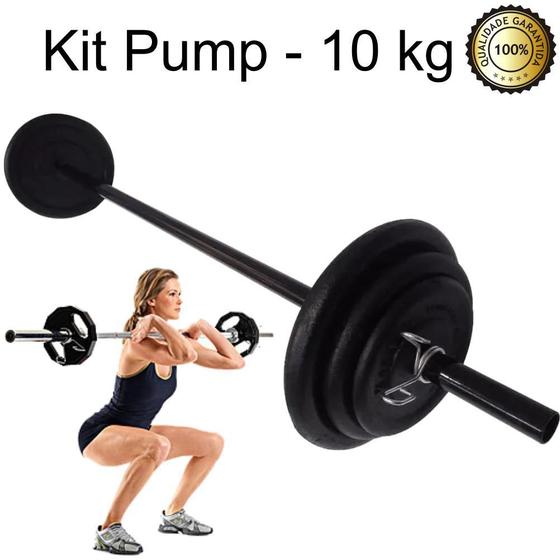 Kit Body Pump - Barra + 10 Kg De Anilhas Emborrachadas Menor preço em Kit Body Pump - Barra + 10 Kg De Anilhas Emborrachadas