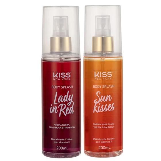 Imagem de Kit Body Splash Lady In Red + Sun Kisses Kiss New York 200ml