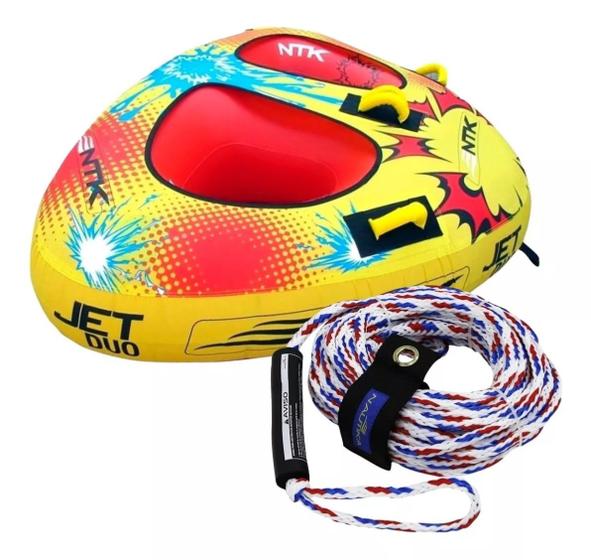 Imagem de Kit Boia Inflável Jet Duo + Cabo De Reboque Jet Nautika Ski