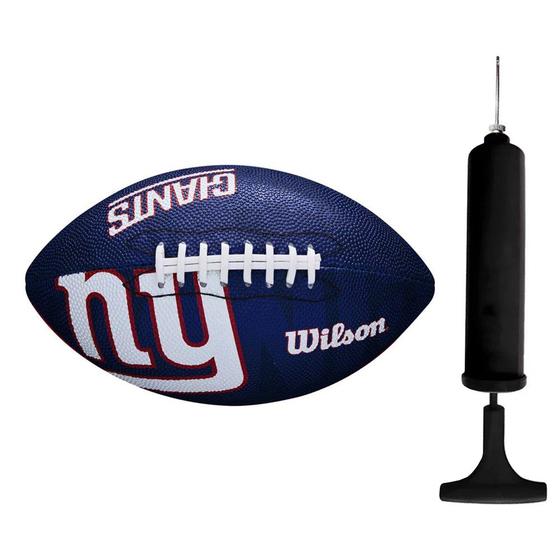 Imagem de Kit Bola de Futebol Americano Wilson NFL New York Giants + Bomba de Ar