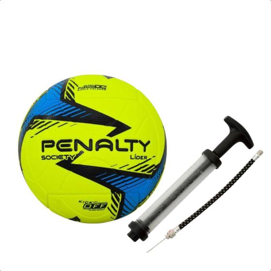 Imagem de Kit Bola Oficial Society Penalty Líder Grama Sintética + Bomba