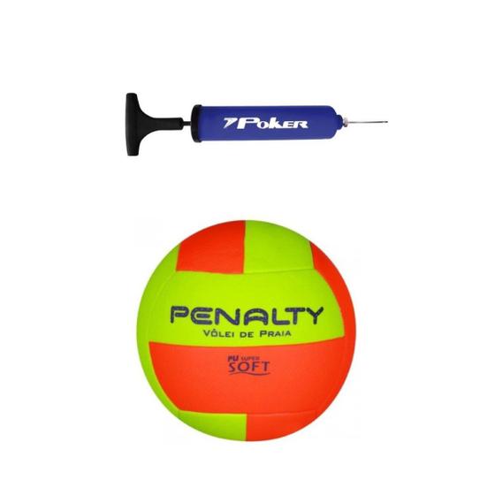 Imagem de Kit Bola Vôlei de Praia Penalty XXI + Bomba de Ar Azul