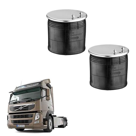 Imagem de Kit Bolsa Ar Suspensao Eixo Tração Volvo Vm Import. Sem Base