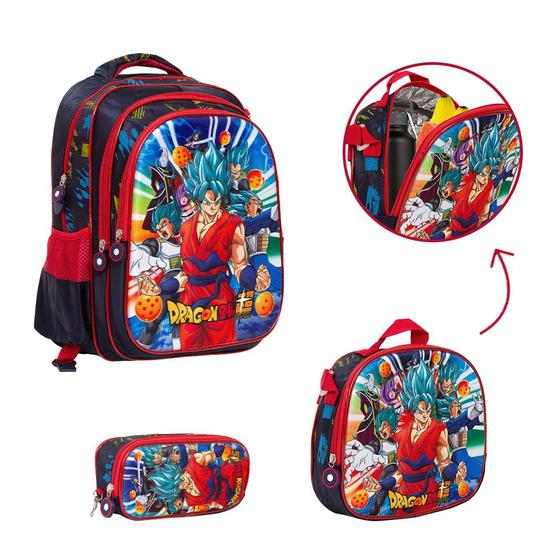 Imagem de Kit Bolsa Escolar Infantil Dragon Ball Estampada Passeio