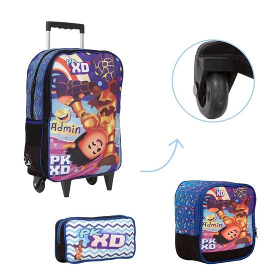 Imagem de Kit Bolsa Escolar Masculina PK XD Carrinho Passeio Creche