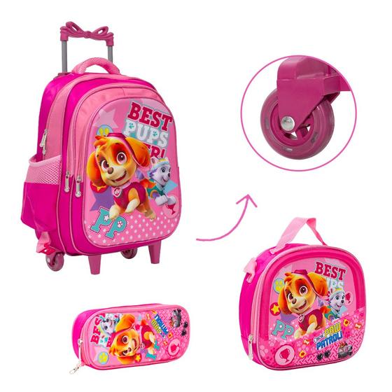 Imagem de Kit Bolsa Escolar Menina Carrinho Paw Patrol Skye Everest G