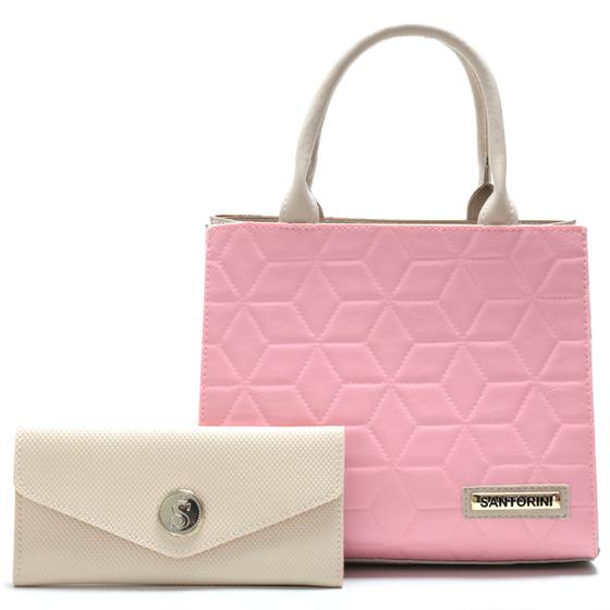 Imagem de Kit Bolsa Feminina Quadrada Com Alça Transversal + Carteira Porta Cartao Varias Cores