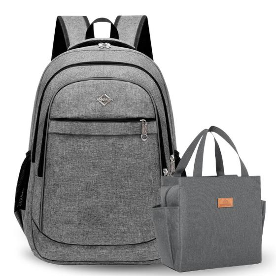 Imagem de Kit Bolsa Lancheira Masculina Termica E mochila Antifurto Presente Viagem Passeios Comidas Quentes Frias Forte Masculina