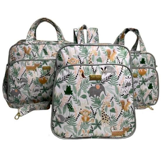kit Bolsa Mala Maternidade menino 3 peças mochila safari Menor preço em kit Bolsa Mala Maternidade menino 3 peças mochila safari