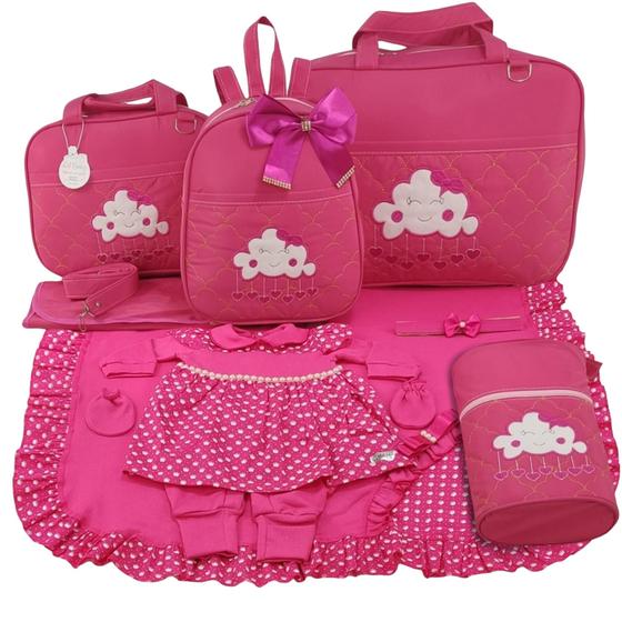 Imagem de Kit bolsa maternidade 5 peças nuvem pink + saida maternidade