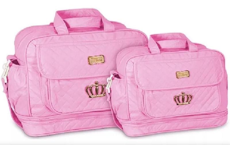 Imagem de Kit Bolsa Maternidade Bebê Coroa Menina Menino Atacado Mave Rosa