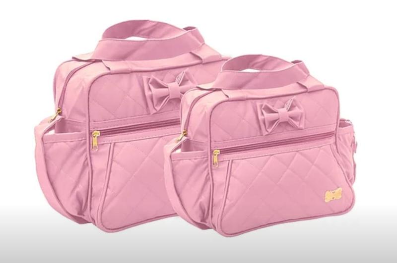 Imagem de Kit Bolsa Maternidade Bebe Super Luxo Rosa
