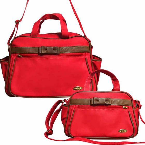 Imagem de Kit Bolsa Maternidade Classic For Baby Laço Cor Vermelho