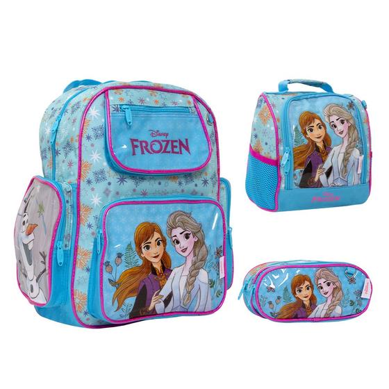 Imagem de Kit Bolsa Mochila Escolar Menina Frozen Grande Passeio