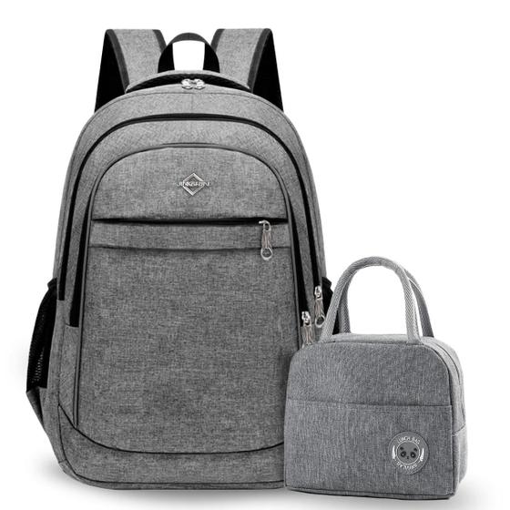 Imagem de Kit Bolsa Necessaire Para Homens E Mochila Escolar Organizadora Cursinho Top Leve Presente de Mão Média Antifurto Grande