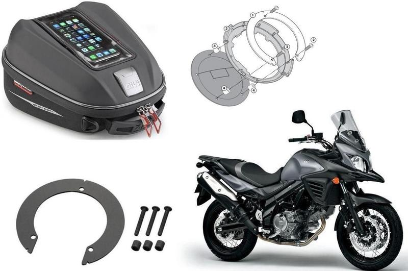 Imagem de Kit Bolsa Tanque Givi St611+Bocal Bf01 Dl Vstrom 650 2011A21