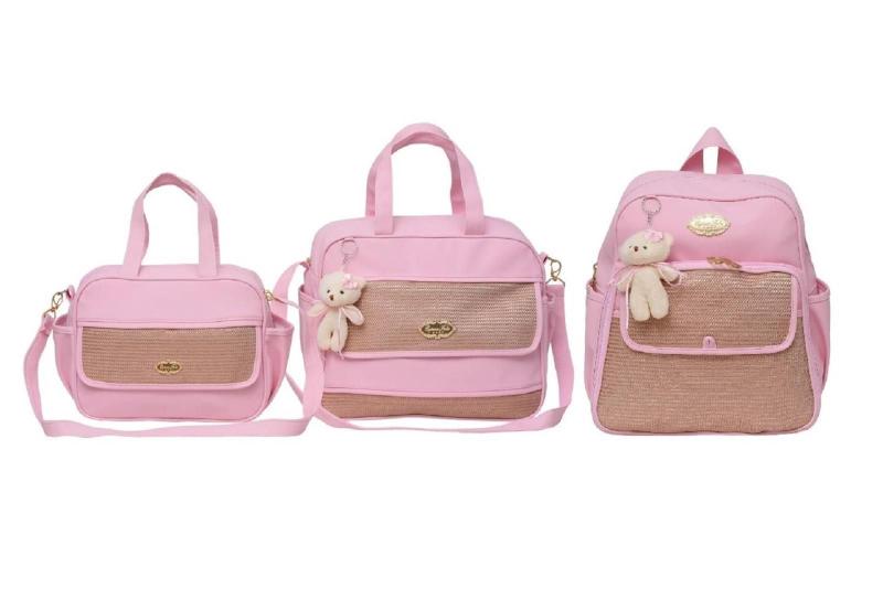 Imagem de Kit Bolsas Bebê Maternidade 3 Peças Fun Rosa