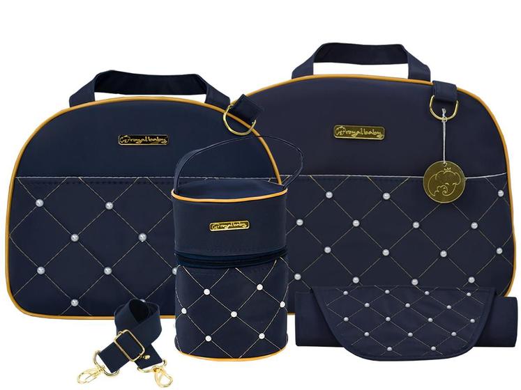 Imagem de Kit Bolsas de Maternidade Menina e Menino Luxo Super Premium Material Alto Padrão Térmico Impermeável Unissex