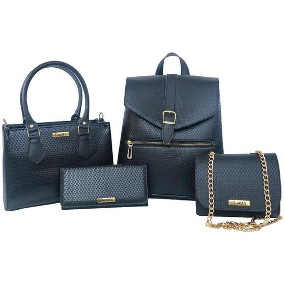 Kit Bolsas Femininas Mochilas Com 4 Peças Mochila + Bolsa + Carteira + Bolsa Lateral Menor preço em Kit Bolsas Femininas Mochilas Com 4 Peças Mochila + Bolsa + Carteira + Bolsa Lateral