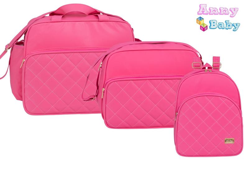 Imagem de Kit Bolsas Maternidade Bolsa G, Bolsa P e Mochila Luxo