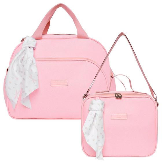 Imagem de Kit Bolsas Maternidade Pirulitando G+F Bosque Rosa