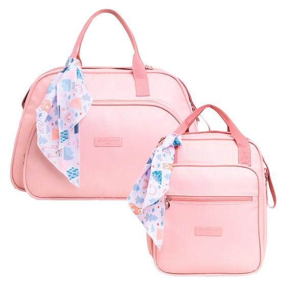 Imagem de Kit Bolsas Maternidade Pirulitando G+P Arco-Íris Rosa