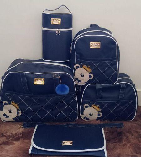 Kit Bolsas Maternidade Térmicas 5 (cinco) Peças Menino Azul escuro - Ursinho Príncipe Menor preço em Kit Bolsas Maternidade Térmicas 5 (cinco) Peças Menino Azul escuro - Ursinho Príncipe