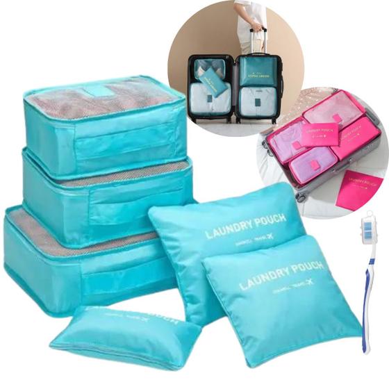 Imagem de Kit Bolsas Para Viagem Organizador Premium 6 peças Portátil