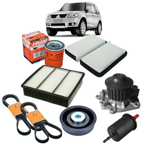 Imagem de Kit Bomba D'água Pajero TR4 Flex 2010 Polia Filtro Poly V