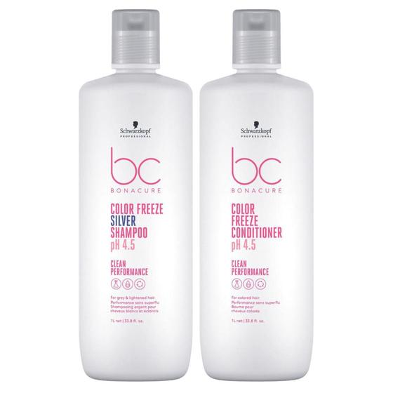 Imagem de Kit Bonacure Clean Color Freeze Silver Schwarzkopf Shampoo E Condicionador 2x1l