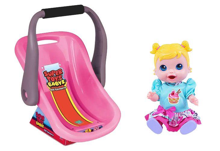 Imagem de Kit Boneca Come E Faz Caquinha + Bebê Conforto - Supertoys