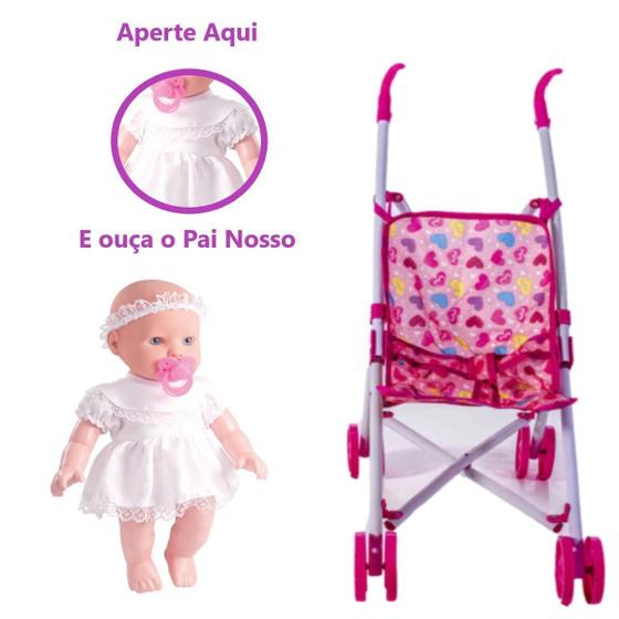 Imagem de Kit Boneca Little Baby Minha 1 Oração Com Carrinho De Bebê