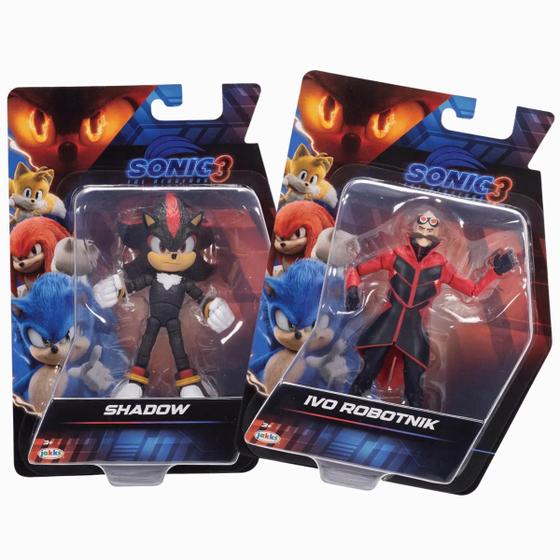 Kit Boneco Articulado Shadow e Robotnik 12cm Sonic 3 Filme - Sunny ...