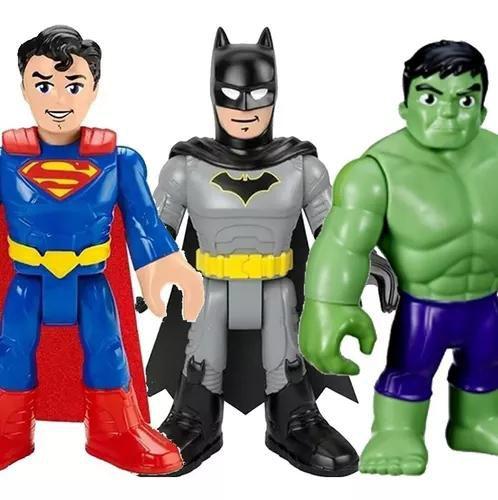 Imagem de Kit Boneco Figura Batman Superman E Hulk Infantil Grande