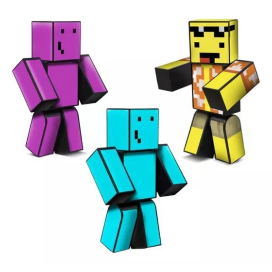 Imagem de Kit Bonecos Mel + Melzinha + Problems 25 cm Minecraft