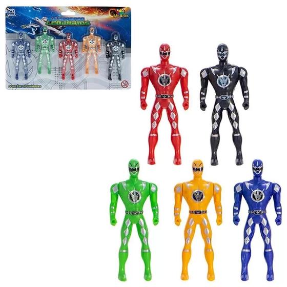 Imagem de Kit bonecos rangers 5 guerreios figura acao lendario força ranger articulado