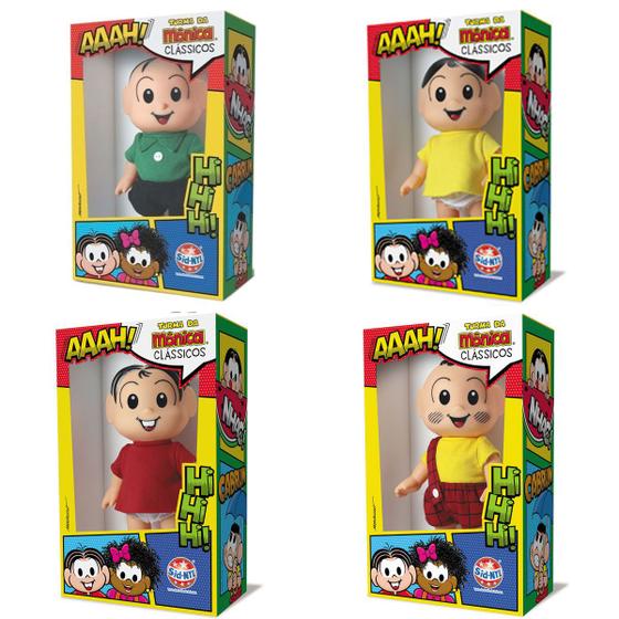 Kit Bonecos Turma da Mônica Clássicos 4 Personagens Original SidNyl ...
