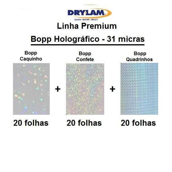 Imagem de Kit Bopp Holográfico 3D - 31 Micras - 60 Folhas A4