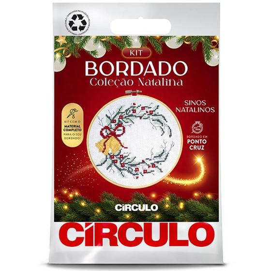 Imagem de Kit Bordado Natal 2024 Círculo - Sinos Natalinos