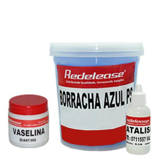 Imagem de Kit Borracha De Silicone Azul C/ Catalisador + Vaselina