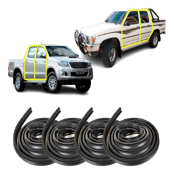 Imagem de Kit Borracha De Vedação Da Porta Hilux 4 Portas 1998 A 2012