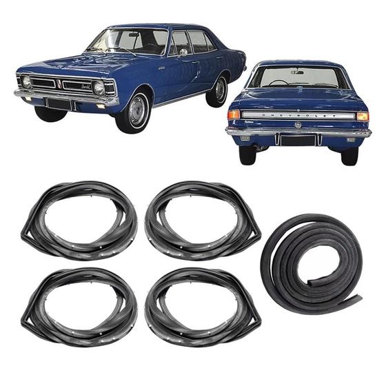 Imagem de Kit Borracha Porta E Porta Mala Opala 4 Portas 1968 Até 1977