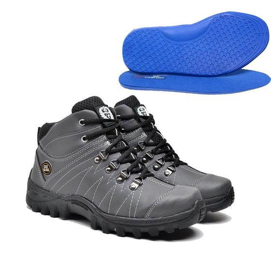 Imagem de Kit Bota Coturno Adventure Masculino Cat skill + Palmilha de Gel