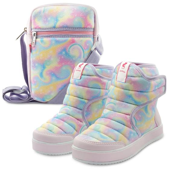 Imagem de Kit Bota Infantil Gatatuya com Bolsinha Shoulder Menina Poliéster Colorido