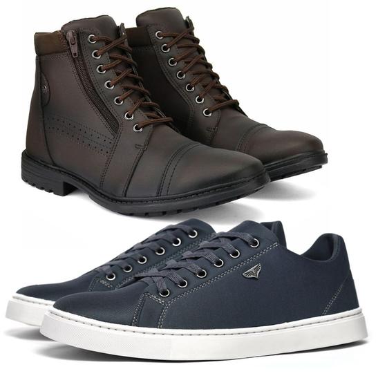 Imagem de Kit Bota Masculina Cano Curto + Tênis Casual Sapatênis